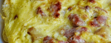 LCHF jajčna omleta z mesom